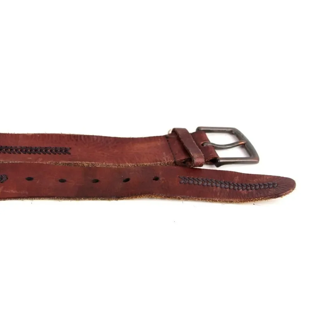 HandCrafted BROWN GENUINE LEATHER 1 3/8